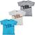 Kit 3 Camisas Be Fearless You Strong 4 a 8 anos Azul, Branco, Cinza