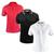 Kit 3 Camisas Masculina Gola Polo Slim 100% Algodão Slim Vermelho, Preto, Branco