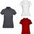 Kit 3 Camisas Polo Feminina Baby Look Piquet Poliéster Gr, Br, Verm escuro