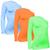 Kit 3 Camisas Térmicas Feminino Stigli Pro Proteção Solar FPU 50 Manga Longa Colorful F Azul claro