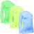Kit 3 Camisas Térmicas Feminino Stigli Pro Proteção Solar FPU 50 Manga Longa Colorful F Verde fluorescente