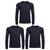 Kit 3 Camisas Térmicas Puma UV50+ Manga Longa Infantil Preto