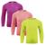 Kit 3 Camisas Térmicas Selene Proteção UV50+ Juvenil Pink, Amarelo