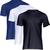 Kit 3 Camiseta Básica Lisa Masculina Slim Algodão Premium Preto, Branco, Azul