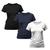 Kit 3 Camiseta Feminina BabyLook Dry Fit Esportivo Para Treino Academia Corrida Esportes Básica Azul marinho, Branco, Preto