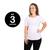 Kit 3 Camiseta Feminina Tapa Bumbum Para Academia Treino fit Branco