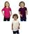 Kit 3 Camiseta Infantil 1 a 4 Viscolycra Premium Menina E Menino Manga Curta Blusa Básica Pink, Vinho, Off, White