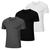 Kit 3 Camiseta Masculina Esportiva Dry Fit Camisa Gola Redonda Lisa Preto branco chumbo