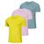 Kit 3 Camiseta Masculina Gola Careca Redonda Adicionar aos favoritos Amarelo, Rosa, Verde