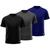 Kit 3 Camiseta Masculina Lisa Proteção UV +50 Segunda Pele Térmica Várias Cores MXC BRASIL Chumbo