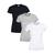 Kit 3 Camisetas Básicas Slim Feminina Baby Look 100% Algodão 1 branca, 1 preta, 1 cinza