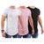 kit 3 Camisetas  Blusas Camisas  Masculina Long Line Oversized Swag Top Super Confortável Branco, Preto, Rosa