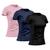 Kit 3 Camisetas Feminina Dry Básica Lisa Proteção Solar UV Térmica Camisa Blusa Preto, Azul