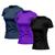 Kit 3 Camisetas Feminina Dry Fit Básica Lisa Proteção Solar UV Térmica Blusa Academia Esporte Camisa Roxo, Azul