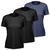 Kit 3 Camisetas Feminina Dry Manga Curta Proteção UV Slim Fit Básica Camisa Blusa Academia Treino Fitness Esporte Preto, Azul