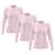 Kit 3 Camisetas Feminina Manga Longa Segunda Pele Térmica Proteção Solar UV 50 Rosa