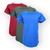 Kit 3 camisetas infantil manga curta algodao lisa basica 2 - 8 Vinho, Verde militar, Azul bic