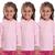 Kit 3 Camisetas Infantil Menina Proteção UV Térmica Solar Manga Longa Camisa Praia Esporte Rosa