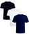 Kit 3 Camisetas Malha Fria Pv Básica Poliéster Com Viscose Estilo Boleiro Preto, Branco, Azul marinho