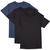 Kit 3 Camisetas Manga Curta Geogus Masculina Blusa Camisa Lisa Básica 100% Algodão Preto, Azul marinho
