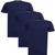 Kit 3 Camisetas Masculina Básicas Casual Itália Tecido Algodão Premium Azulmarinho