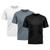 Kit 3 Camisetas Masculina Dry Fit Proteção Solar UV Básica Lisa Treino Academia Passeio Fitness Ciclismo Camisa Preto, Branco