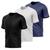 Kit 3 Camisetas Masculina Dry Manga Curta Proteção UV Slim Fit Básica Camisa Blusa Academia Treino Fitness Esporte Branco, Azul