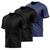 Kit 3 Camisetas Masculina Dry Manga Curta Proteção UV Slim Fit Básica Camisa Blusa Academia Treino Fitness Esporte Preto, Azul