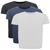 Kit 3 Camisetas Masculina Plus Size Sport Manga Curta Lisa Branco/Azul Escuro/Preto