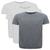 Kit 3 Camisetas Masculina Plus Size Sport Manga Curta Lisa Branco, Chumbo