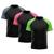 Kit 3 Camisetas Masculina Raglan Dry Fit Proteção Solar UV Verde, Cinza