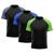 Kit 3 Camisetas Masculina Raglan Dry Fit Proteção Solar UV Cinza, Azul