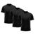Kit 3 Camisetas Masculina Raglan Dry Fit Proteção Solar UV Preto
