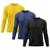 Kit 3 Camisetas Masculina Térmica Proteção Solar UV  50/ Treino Academia Esporte Dry Manga Longa Amarelo, Azul