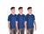 Kit 3 camisetas masculinas básicas algodão Azul marinho