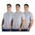 Kit 3 Camisetas Masculinas Básicas Algodão Premium TRV 3 cinzas