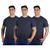 Kit 3 Camisetas Masculinas Básicas Algodão Premium TRV Cinza escuro