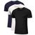 Kit 3 Camisetas Masculinas Dry Fit Academia Roupa de Treino Gola Redonda Manga Curta Preto branco azul