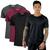 Kit 3 Camisetas Masculinas Dry Fit Academia Roupa de Treino Gola Redonda Manga Curta Preto cinza vinho