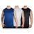 Kit 3 Camisetas Regata Masculina Dry Fit Esporte Proteção UV Marinho, Branco, Preto