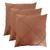 Kit 3 Capa Almofada Suede Drapeada Macia Decorativa- 45x45 Terracota