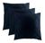 Kit 3 Capa Almofada Suede Drapeada Macia Decorativa- 45x45 Preto