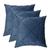 Kit 3 Capa Almofada Suede Drapeada Macia Decorativa- 45x45 Azul