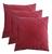 Kit 3 Capa Almofada Suede Drapeada Macia Decorativa- 45x45 Vermelho