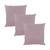 Kit 3 Capas para Almofada em Veludo Liso Quadrada Várias Cores Rosa Quartzo