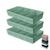 Kit 3 Cesto Organizador Armário Gaveta Lavanderia Trama Rattan 33x17 c/ 3 Divisórias Verde