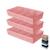 Kit 3 Cesto Organizador Armário Gaveta Lavanderia Trama Rattan 33x17 c/ 3 Divisórias Rose