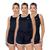 Kit 3 Conjunto Short Duplo + Regata Feminino Fitness Treino Kit 3 preto borda branco