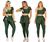 Kit 3 Conjuntos Feminino Fitness Moda Evangélica Calça Legging Saia Com Bolso e Top Cropped Treino  Academia The Start Verde conj