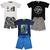 Kit 3 Conjuntos Verão Infantil Juvenil Masculino Camiseta reforço na gola e Bermuda Moletinho cadarço Roupa Menino Tamanhos 10 12 14 16 Sortidas